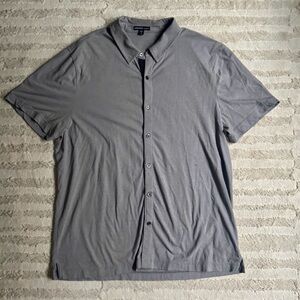 James Perse - Short Sleeve Button Down Shirt - Gray - Size 3 (Large)